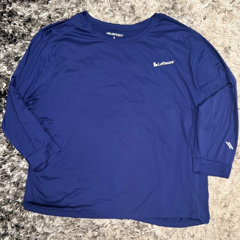 EUC KingSize KS Sport Men 8XL Big Power Wicking Activewear Shirt Blue Breathable